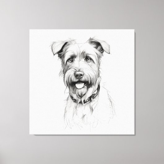 Schnauzer Pencil Sketch Portrait Leinwanddruck (Vorderseite)