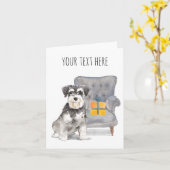 Schnauzer Personalisierte Grußkarte Karte (Gelbe Blume)