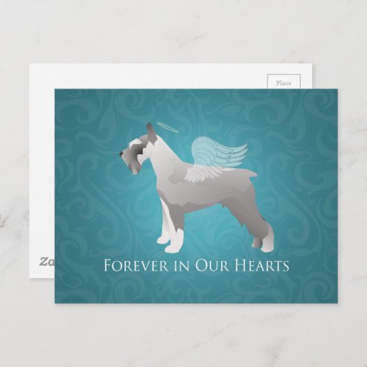 Schnauzer-Pet-Gedenkdesign Postkarte (Vorne/Hinten)