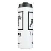 Schnauzer Pet Hund Silhouette Gelb & Blau Thermosbecher (Vorderseite)