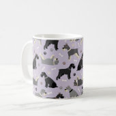 Schnauzer-Pfauen und Knochen-Tasse Kaffeetasse (Vorderseite Links)