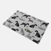 Schnauzer-Pfauen und Knochen-Türmatte Fußmatte (Schrägansicht)