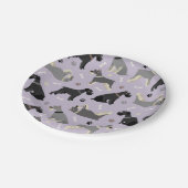 Schnauzer-Pflaster und Knochen-Papierplatte Pappteller (Schrägansicht)