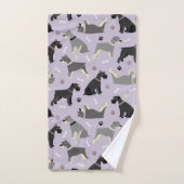 Schnauzer-Pfoten und Knochen Badetuch-Set Badhandtuch Set (Handtuch)