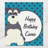 Schnauzer Polka Dots Personalisiert Weinetikett (Einzelnes Label)