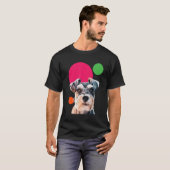 Schnauzer Pop Art Mini Schnauzer Portrait Dog Colo T-Shirt (Vorne ganz)