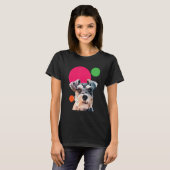 Schnauzer Pop Art Mini Schnauzer Portrait Dog Colo T-Shirt (Vorne ganz)