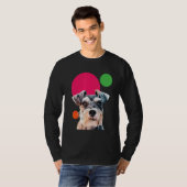 Schnauzer Pop Art Mini Schnauzer Portrait Dog Colo T-Shirt (Vorne ganz)