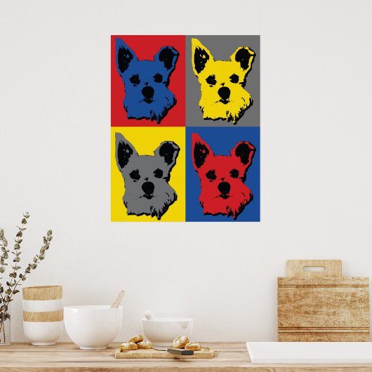 Schnauzer Pop Art Poster (Küche)