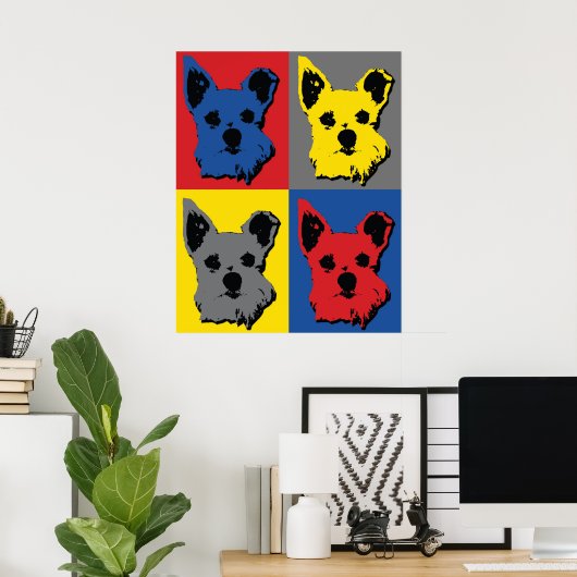 Schnauzer Pop Art Poster (Heimbüro)