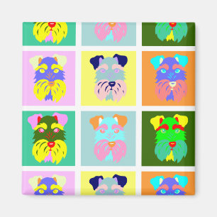 Schnauzer-Pop-Kunst Magnet