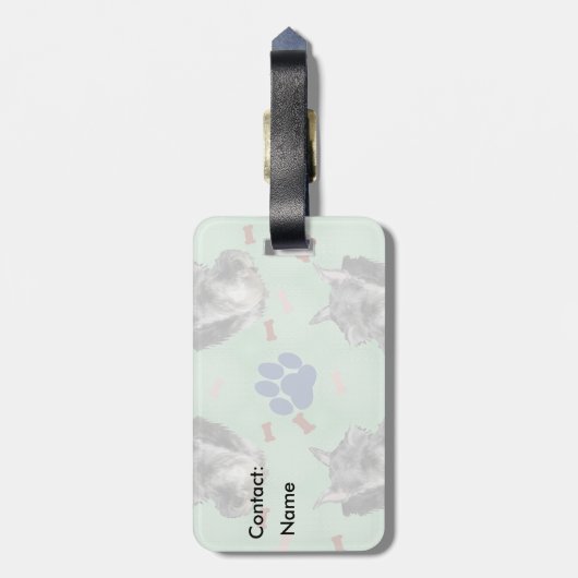 Schnauzer Portrait Gepäckanhänger (Rückseite vertikal)