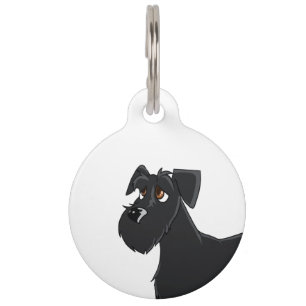 Schnauzer-Portrait-Hundeschild, leerer Rücken Haustiermarke