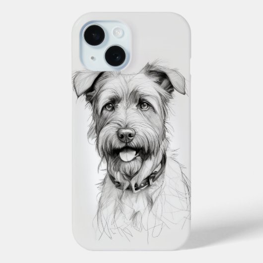 Schnauzer Portrait Pencil Sketch Case-Mate iPhone Hülle (Rückseite)