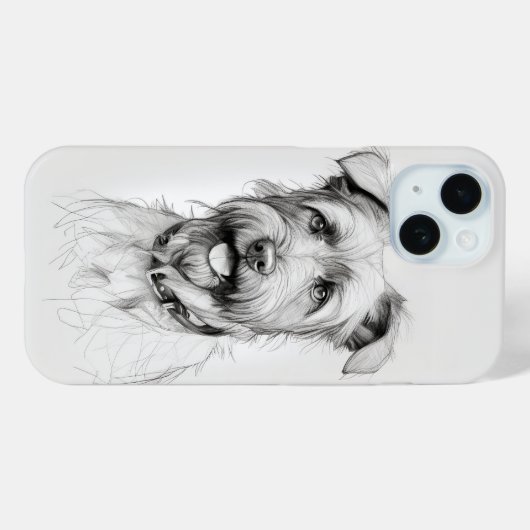 Schnauzer Portrait Pencil Sketch Case-Mate iPhone Hülle (Rückseite (Horizontal))