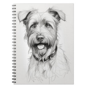 Schnauzer Portrait Pencil Sketch Notizblock