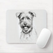 Schnauzer Portrait Sketch Mousepad (Mit Mouse)