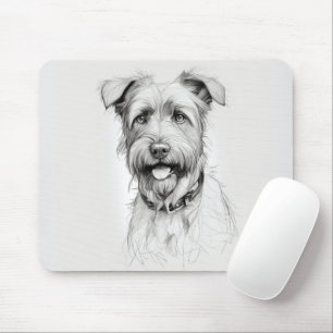 Schnauzer Portrait Sketch Mousepad