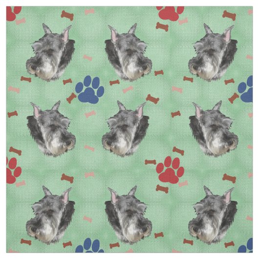 Schnauzer Portrait Stoff (Muster)