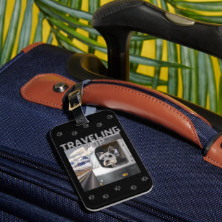 Schnauzer Pup Black Luggage Tag Gepäckanhänger