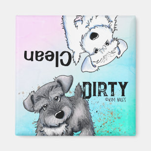 Schnauzer Pup Clean Dirty Geschirrspüler Magnet