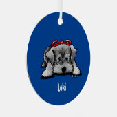 Schnauzer Puppy Christmas Ornament Aus Metall (Vorderseite Rechts)