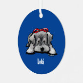 Schnauzer Puppy Christmas Ornament Aus Metall (Vorderseite links)