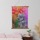 Schnauzer Puppy Dog Tierart Wandteppich Mit Holzrahmen (Schlafzimmer)