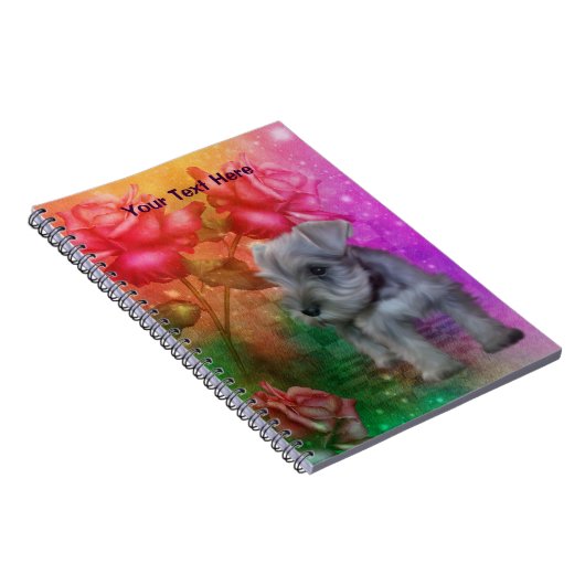Schnauzer Puppy Fantasy Dog Art Notebook Notizblock (Rechte Seite)