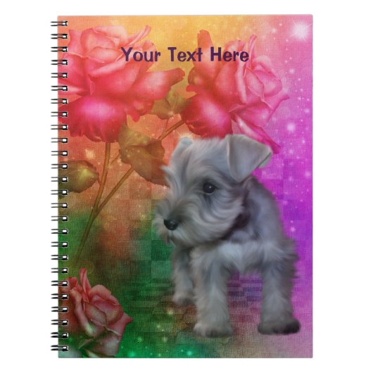 Schnauzer Puppy Fantasy Dog Art Notebook Notizblock (Vorderseite)