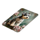 Schnauzer Puppy Spring Cherry Blossoms Flexible Magnet (Linke Seite)