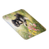Schnauzer Puppy Springtime Flowers Flexible Magnet (Rechte Seite)