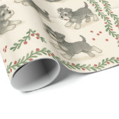 Schnauzer Pup's First Christmas Geschenkpapier (Rolleneckpunkt)