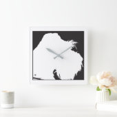 Schnauzer Quadratische Wanduhr (Zuhause)