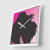 Schnauzer Quadratische Wanduhr (Winkel)