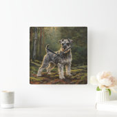 Schnauzer  quadratische wanduhr (Zuhause)