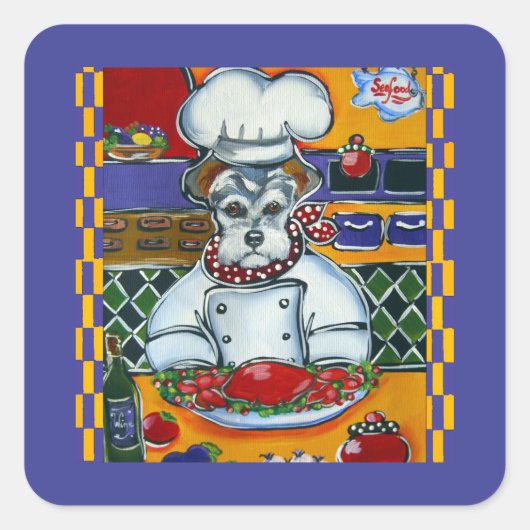 SCHNAUZER QUADRATISCHER AUFKLEBER (Vorderseite)