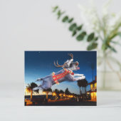 Schnauzer Reindeer Christmas Postcard - Benicia Postkarte (Stehend Vorderseite)