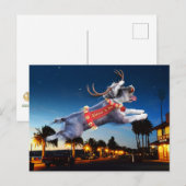 Schnauzer Reindeer Christmas Postcard - Benicia Postkarte (Vorne/Hinten)