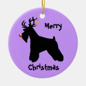 Schnauzer-Ren-Weihnachten Keramikornament (Vorne)