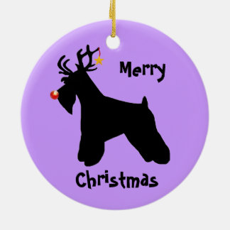 Schnauzer-Ren-Weihnachten Keramikornament
