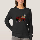 Schnauzer Riding Truck Pumpkin Autumn Leaves Fall T-Shirt (Vorderseite)