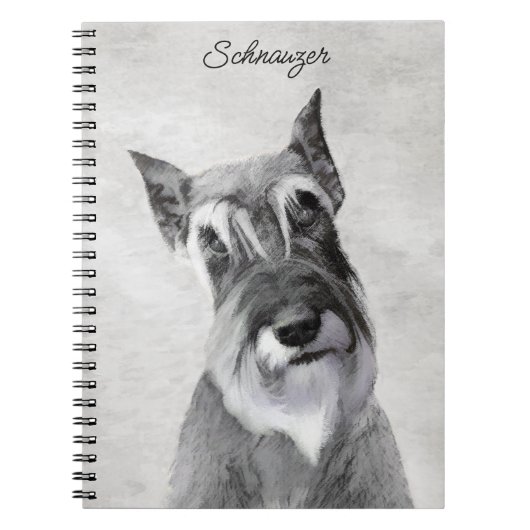Schnauzer (Riese) - Niedliche Original Hunde Kunst Notizblock (Vorderseite)