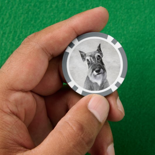 Schnauzer (Riese) - Niedliche Original Hunde Kunst Pokerchips (Hand)