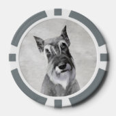 Schnauzer (Riese) - Niedliche Original Hunde Kunst Pokerchips (Vorderseite)