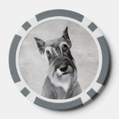Schnauzer (Riese) - Niedliche Original Hunde Kunst Pokerchips (Rückseite)