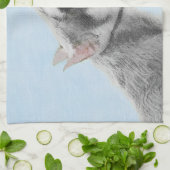 Schnauzer (Riese, Standard) 2 malend - Hundekunst Geschirrtuch (Gefaltet)