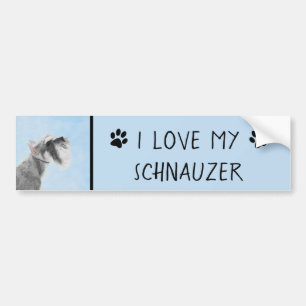 Schnauzer (Riese, Standard) Malerei - Hundekunst Autoaufkleber