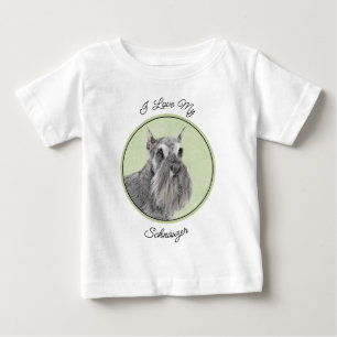 Schnauzer (Riese, Standard) Malerei - Hundekunst Baby T-shirt