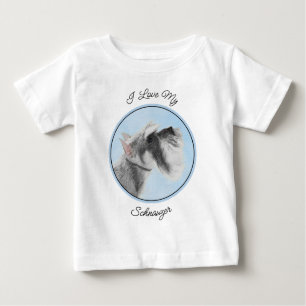 Schnauzer (Riese, Standard) Malerei - Hundekunst Baby T-shirt